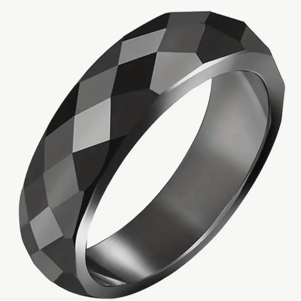 Faceted Hematite Ring - image 4